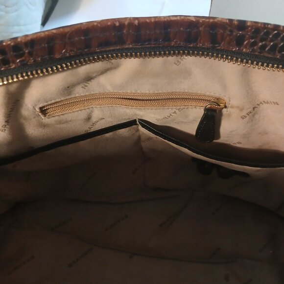 Brahmin Handbag, Black leather with brown trim - Picture 7 of 11